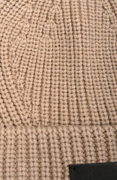 Shop Allsaints Ribbed Beanie In Cortina Beige