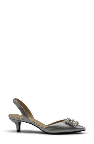 Shop Adrienne Vittadini Suza Embellished Slingback Pump In Silver