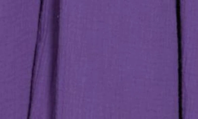 Shop Renee C Pleated Tiered Cotton Dress In Purple