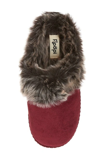 Floopi Indoor/outdoor Faux Fur Lined Slipper In Wine