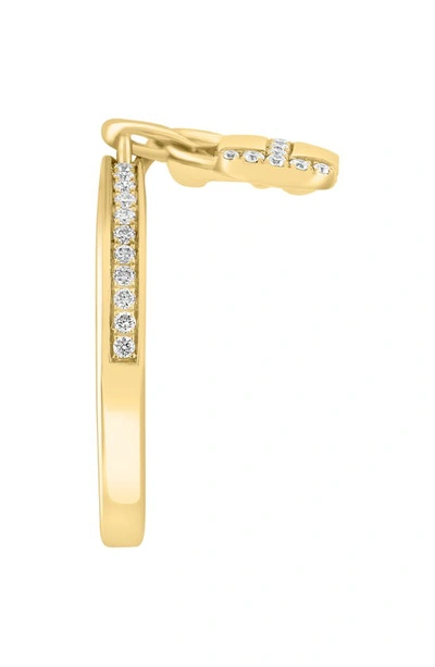 Effy 14k Yellow Gold Diamond Lock & Key Charm Ring In Yellow Gold