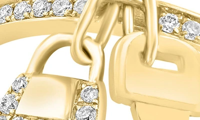 Effy 14k Yellow Gold Diamond Lock & Key Charm Ring In Yellow Gold