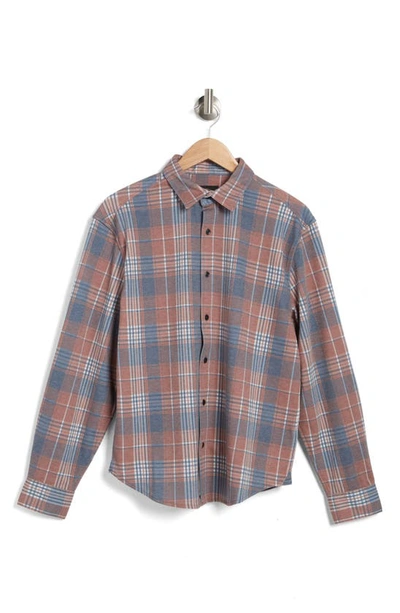 Shop Pto Collin Ridgeway Flannel Long Sleeve Button-up Shirt In Blue