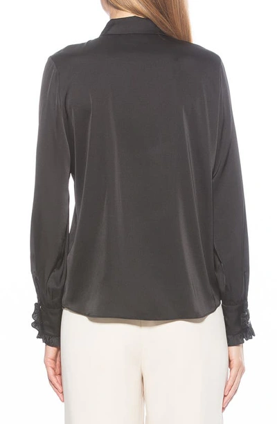 Alexia Admor Ruffle Point Collar Blouse In Black