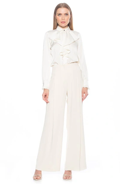 Shop Alexia Admor Ruffle Point Collar Blouse In Ivory