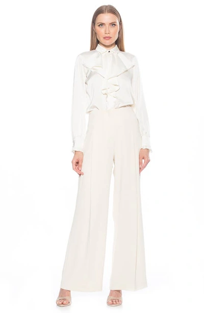 Alexia Admor Ruffle Point Collar Blouse In Ivory