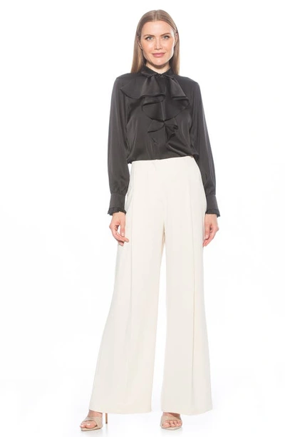 Alexia Admor Ruffle Point Collar Blouse In Black