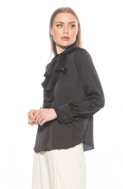 Shop Alexia Admor Ruffle Point Collar Blouse In Black