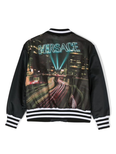 Shop Versace Giacca Bomber In Black