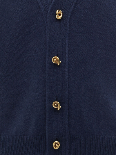 Shop Bottega Veneta Cardigan Con Bottoni Knot In Blue