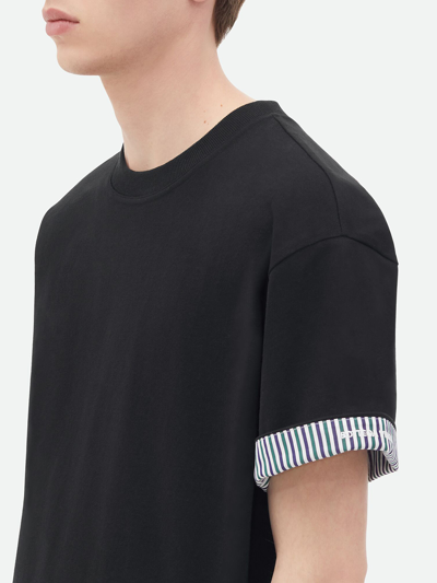 Shop Bottega Veneta Double Layer Striped T-shirt In Black