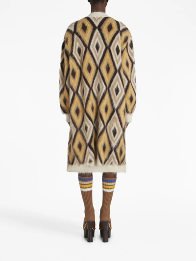 Shop Etro Maxi Cardigan In Maglia Jacquard In Multicolor