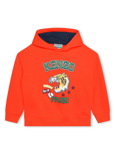 Shop Kenzo Felpa  Club Varsity Tiger In Orange