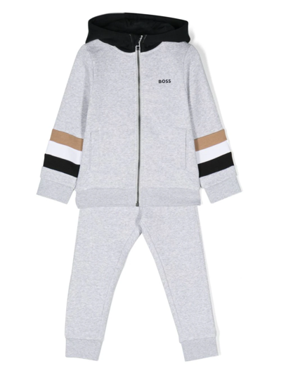 Hugo Boss Kids' Set Tuta Con Logo In Gomma A Rilievo In Grey | ModeSens