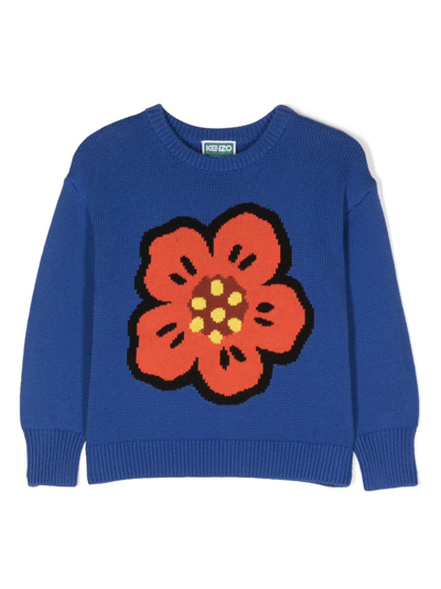 Shop Kenzo Pullover Boke Flower In Blue