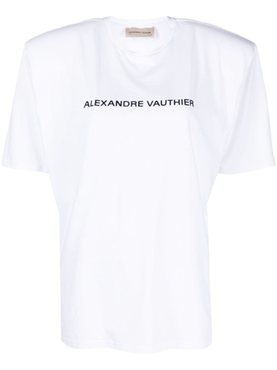 Shop Alexandre Vauthier T-shirt Con Logo In White