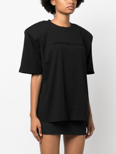 Shop Alexandre Vauthier T-shirt Con Logo In Black