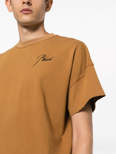 Shop Rhude Reverse T-shirt In Brown
