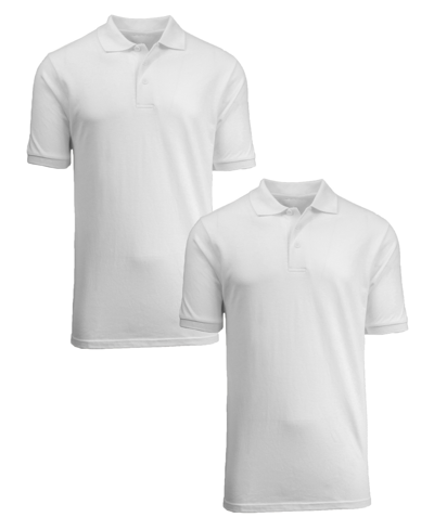 Shop Galaxy By Harvic Men's Short Sleeve Pique Polo Shirt, Pack Of 2 In White