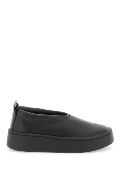 Shop Jil Sander Slip-on Platform Sneakers In Black