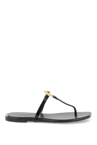 Shop Tory Burch Roxanne Jelly Thong Slides In Black