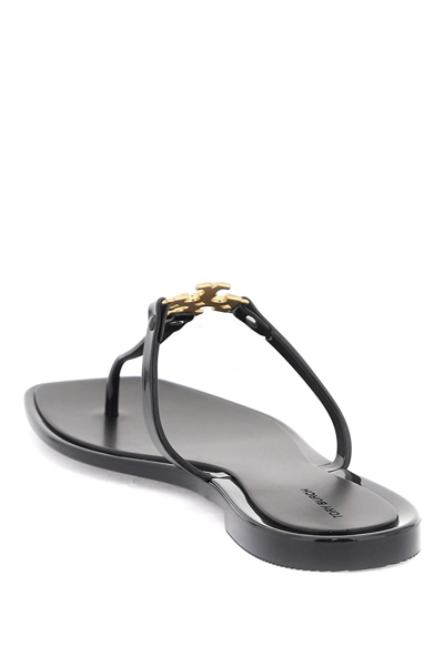 Shop Tory Burch Roxanne Jelly Thong Slides In Black