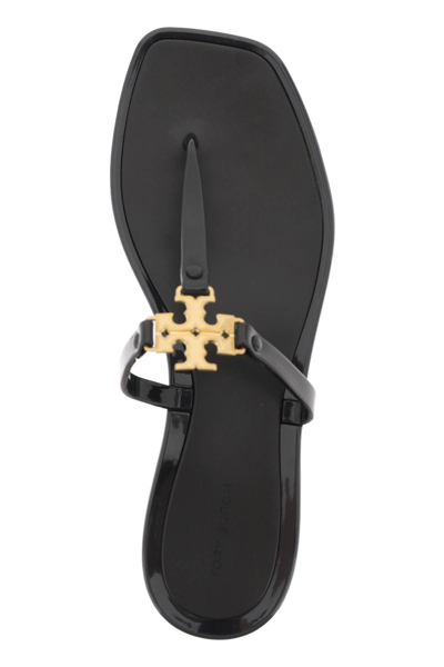 Shop Tory Burch Roxanne Jelly Thong Slides In Black