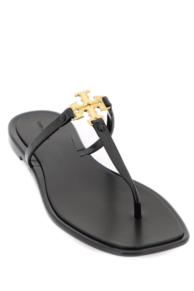 Shop Tory Burch Roxanne Jelly Thong Slides In Black