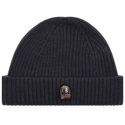 Shop Parajumpers Ribbed Beanie Hat Navy