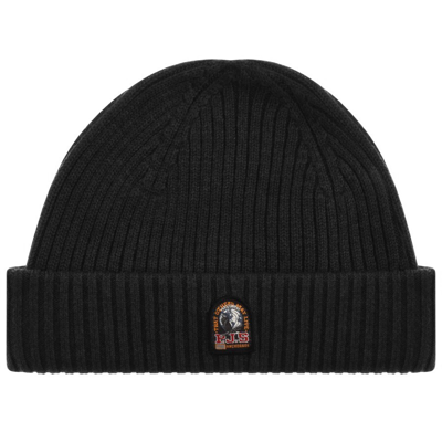 Shop Parajumpers Ribbed Beanie Hat Black