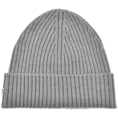 Shop Lacoste Knitted Beanie Grey