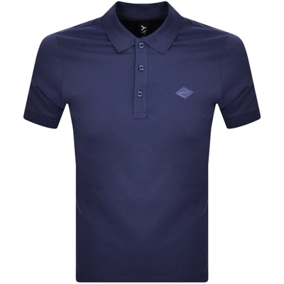 Shop Replay Short Sleeved Logo Polo T Shirt Navy