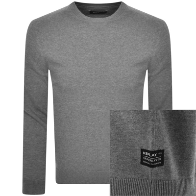Shop Replay Crew Neck Sweatshirt Grey