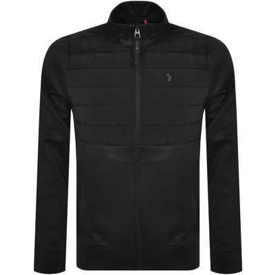 Luke 1977 Quilted Funnel Neck Sweatshirt Black In Black