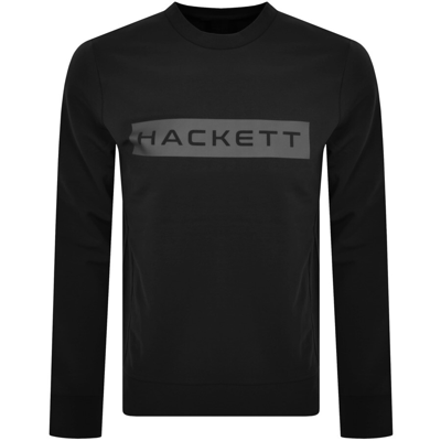 Shop Hackett Heritage Crew Neck Sweatshirt Black