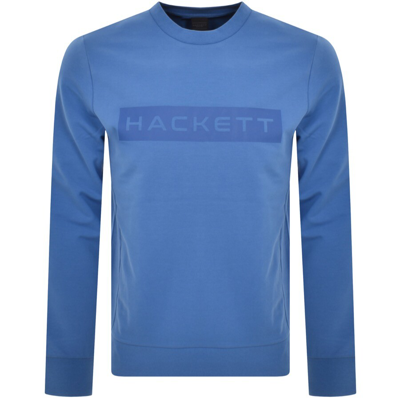 Shop Hackett Heritage Crew Neck Sweatshirt Blue