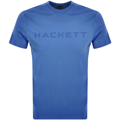 Shop Hackett London Logo T Shirt Blue