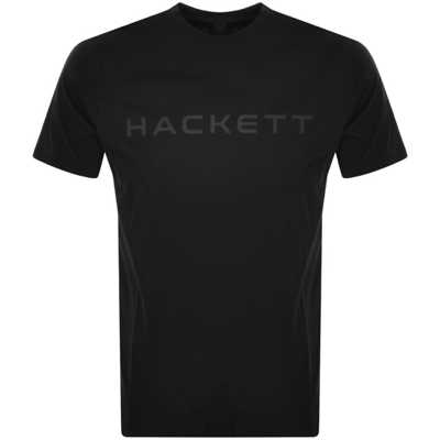 Shop Hackett London Logo T Shirt Black