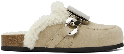 Shop Jw Anderson Beige Buckle Loafers In 250 Beige