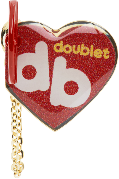 Shop Doublet Gold & Red Heart Shape Single Earring
