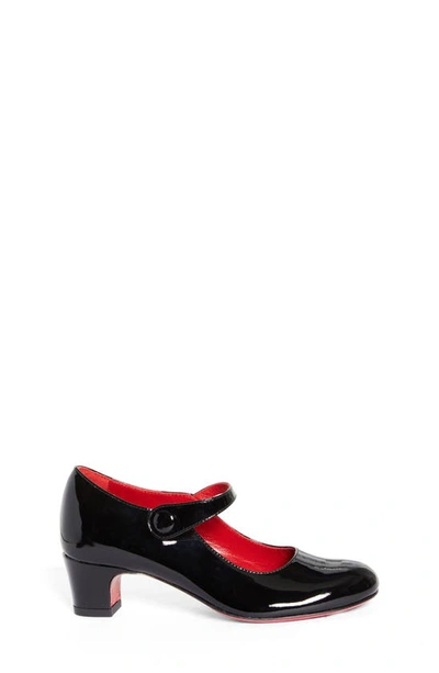 Shop Christian Louboutin Kids' Betsina Mary Jane In Black/ Lin Loubi