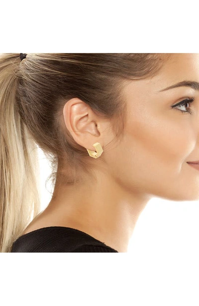 Shop Allsaints Mini Hex Huggie Earrings In Gold