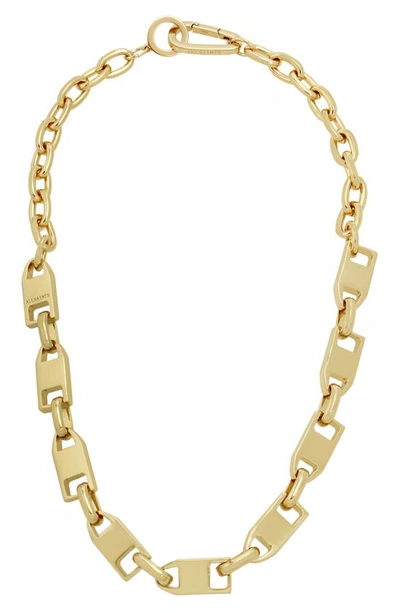 Shop Allsaints Zipper Collar Necklace In Gold