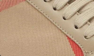 Shop Burberry Salmond Check Low Top Sneaker In Tan