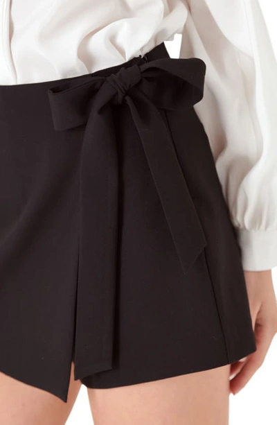 Shop English Factory Tie Wrap Miniskort In Black