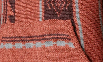 Shop Lucky Brand Southwestern Pattern Knit Hoodie In Apple Butter Combo