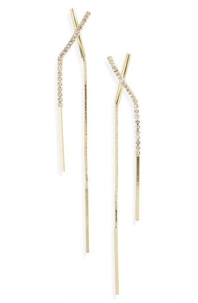 Shop Shashi Kriss Kross Drop Earrings In Gold