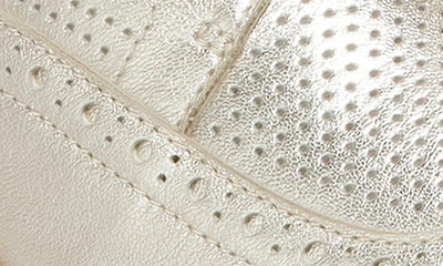Cole Haan Women's Lace Up Platform Brogue Wingtip Oxford Flats In Gold Talca