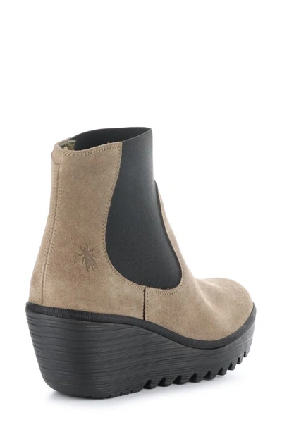 Shop Fly London Yade Wedge Bootie In 012 Taupe