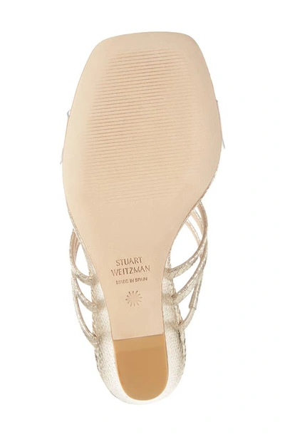 Shop Stuart Weitzman Deco 85 Wedge Sandal In Platino/ Clear
